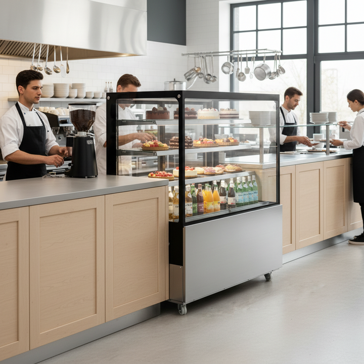 KRD Cake Counter 1500x675x1435mm 3 shelves Stainless steel base LED 1500mm