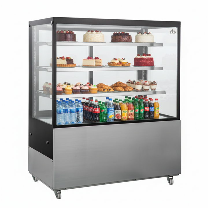 KRD Cake Counter 1500x675x1435mm 3 shelves Stainless steel base LED 1500mm