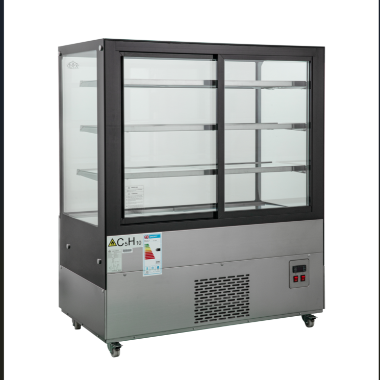 KRD Commercial Display Merchandiser Cake Fridge 550 litres 3 shelves Stainless Steel 1200mm