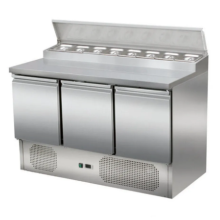 Refrigerated Prep Table 3 doors Sandwich top 8xGN1/6 ECPS300