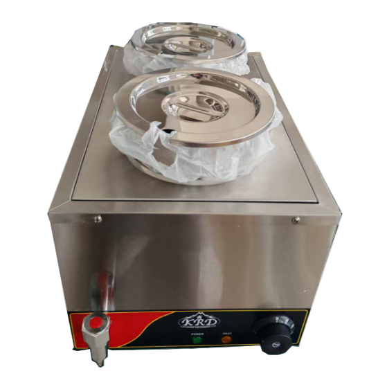 KRD Commercial Round Bain Marie 2 Hot pots 2x 4 litres Countertop with Drain Tap CG0421