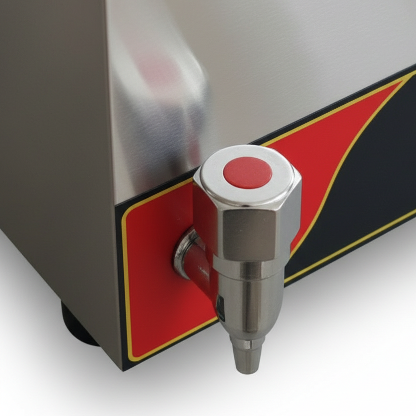 KRD Commercial Round Bain Marie 2 Hot pots 2x 4 litres Countertop with Drain Tap CG0421