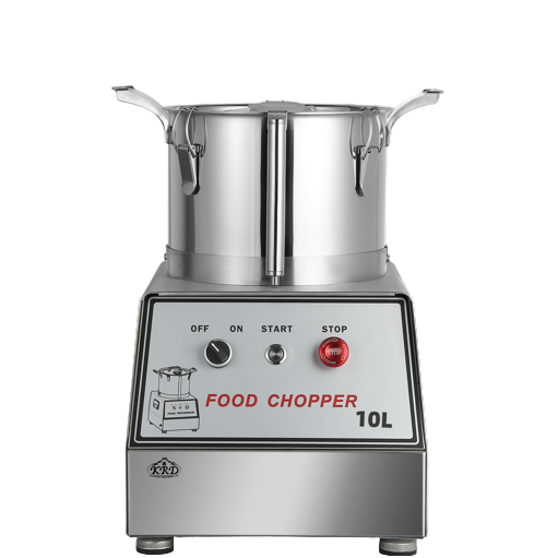 KRD Multi-Functional Food Processor Vegetable & Meat Cutter 10 Litres QS810 front view with control panel and stainless steel bowl.