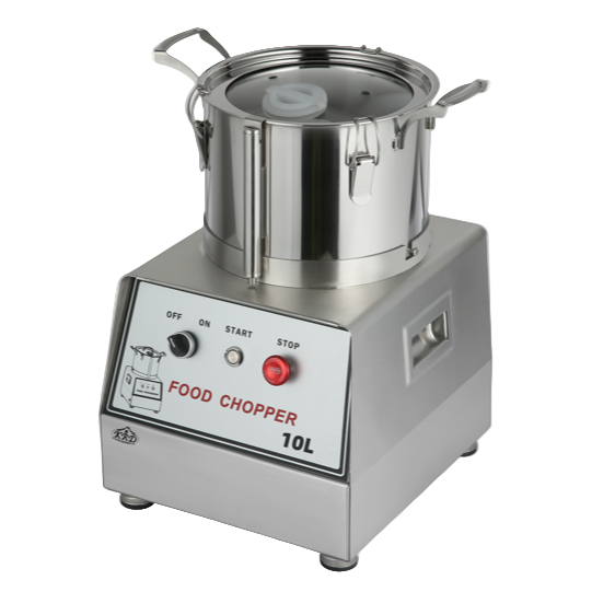 KRD Multi-Functional Food Processor Vegetable & Meat Cutter 10 Litres QS810 with stainless steel design and transparent lid.