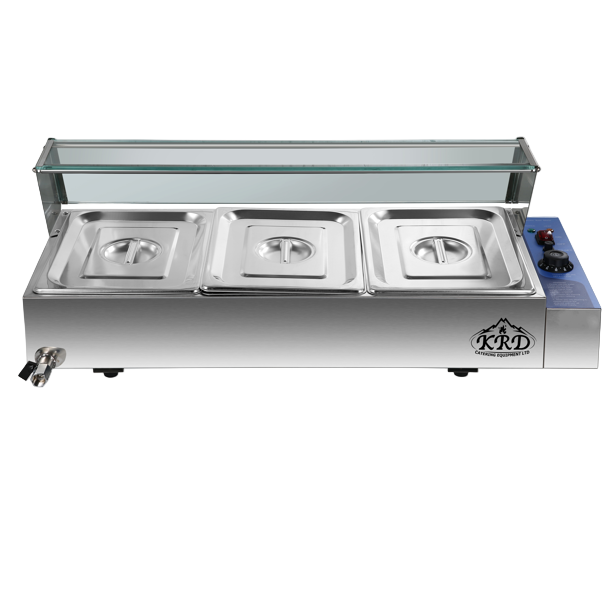 KRD Commercial Display Wet Bain Marie Countertop warmer 3xGN1/2 935mm