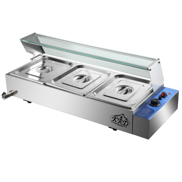 KRD Commercial Display Wet Bain Marie Countertop warmer 3xGN1/2 935mm
