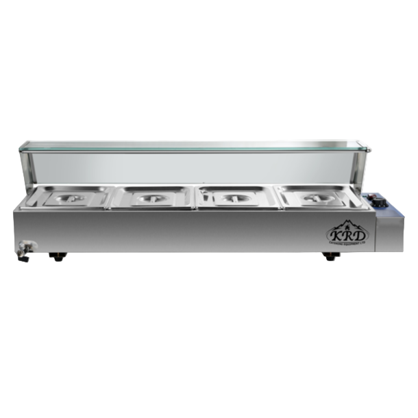 KRD Commercial Display Wet Bain Marie Countertop warmer 4xGN1/2 1205mm