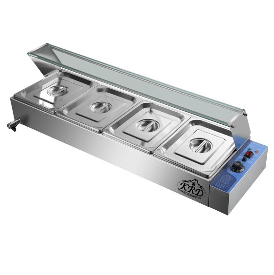 KRD Commercial Display Wet Bain Marie Countertop warmer 4xGN1/2 1205mm