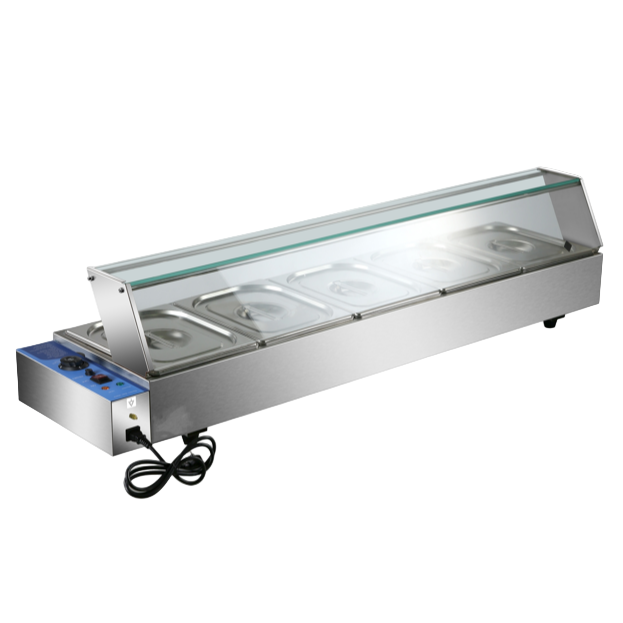 KRD Commercial Display Wet Bain Marie Countertop warmer 5xGN1/2 1465mm