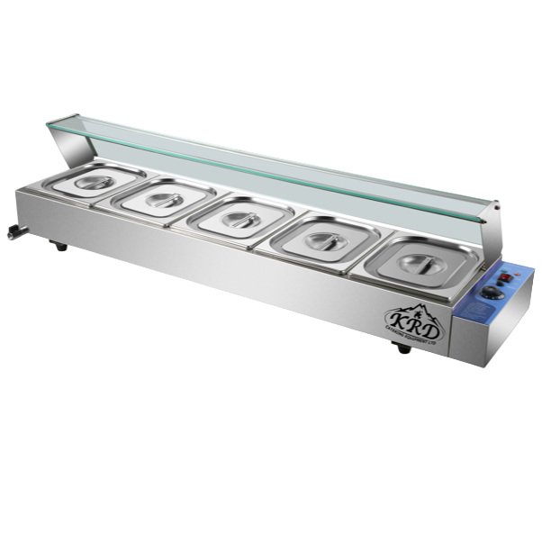 KRD Commercial Display Wet Bain Marie Countertop warmer 5xGN1/2 1465mm