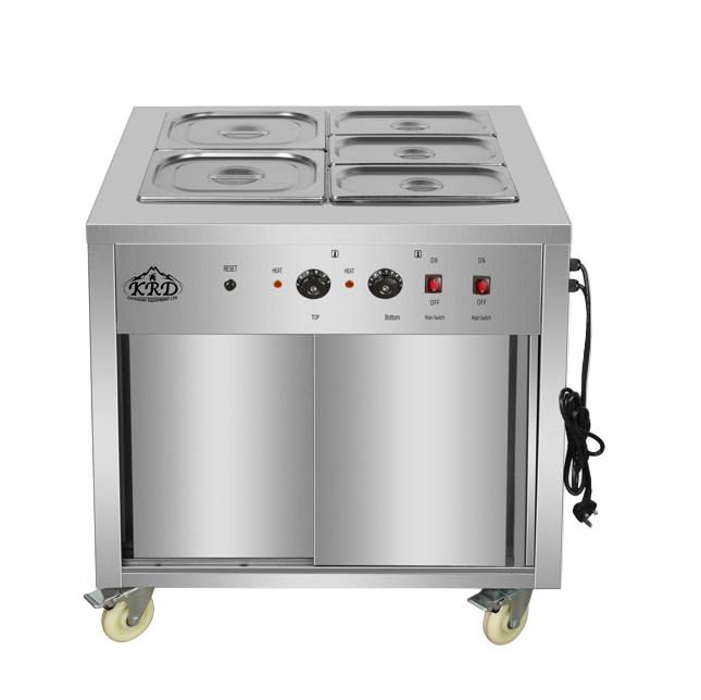 KRD Professional Mobile Bain Marie top Showcase Hot Cupboard 750mm
