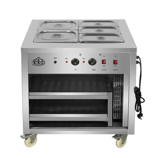 KRD Professional Mobile Bain Marie top Showcase Hot Cupboard 750mm