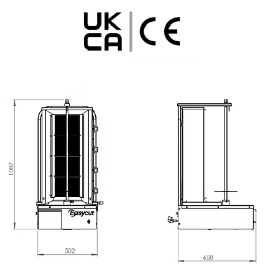EasyCut 4 Burner Gas Kebab Machine 80kg Capacity I4G
