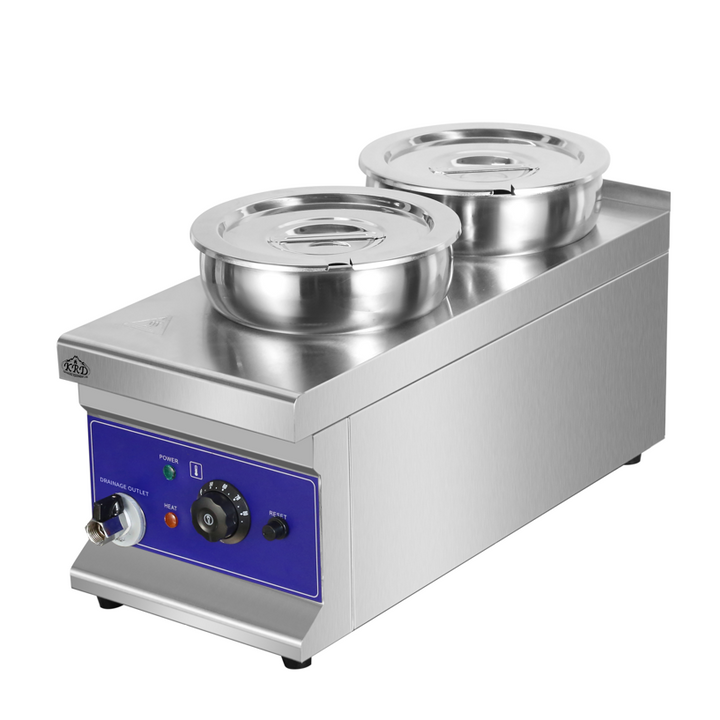 KRD 2 Round Pot Bain Marie 2x 4ltr with Drain Tap BM2TT