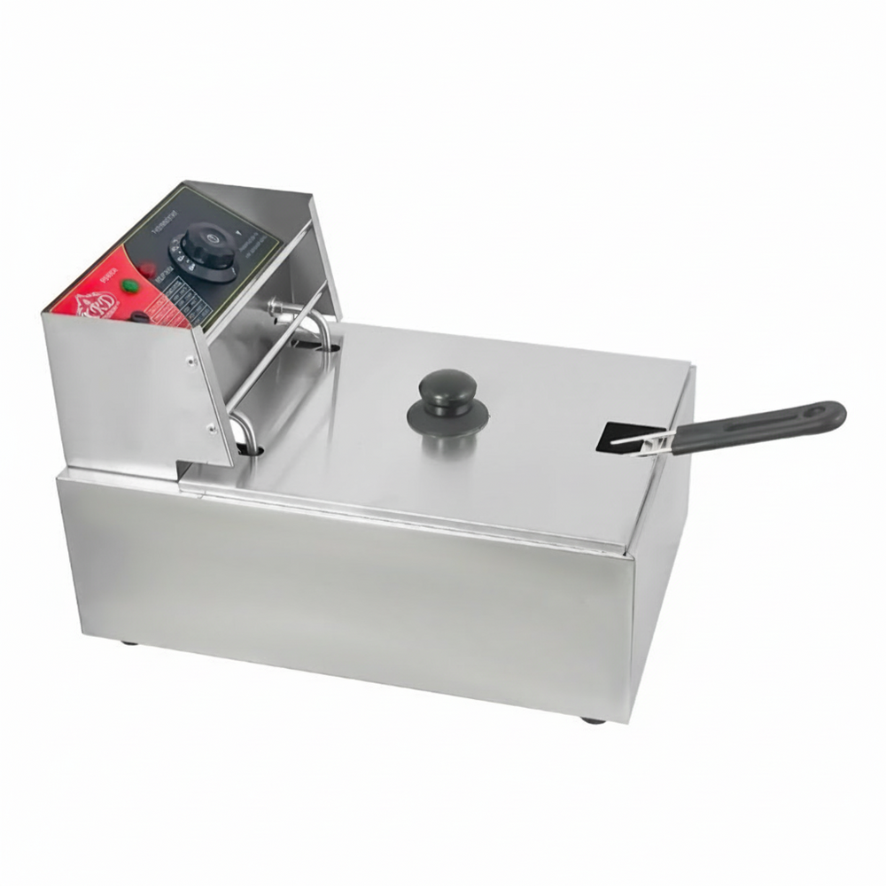 KRD Commercial Fryer Electric 6 litre Single 2.5kW Countertop KR81A stainless steel fryer for commercial catering equipment.