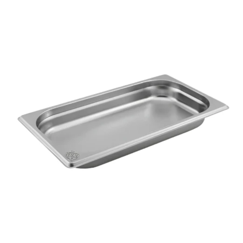 Stainless Steel Gastronorm Pan GN 1/3 Depth 40mm, durable food-safe tray for commercial kitchen equipment.