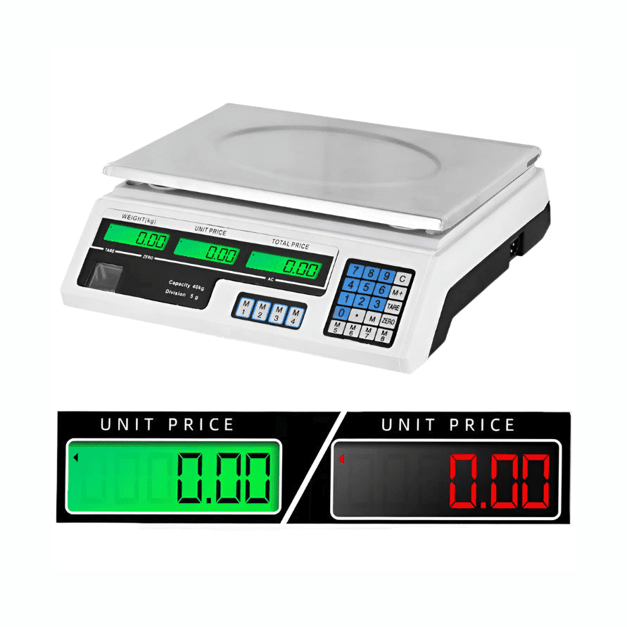 KRD Commercial Weighing Scales LCD Display 40kg/200g ACS6208