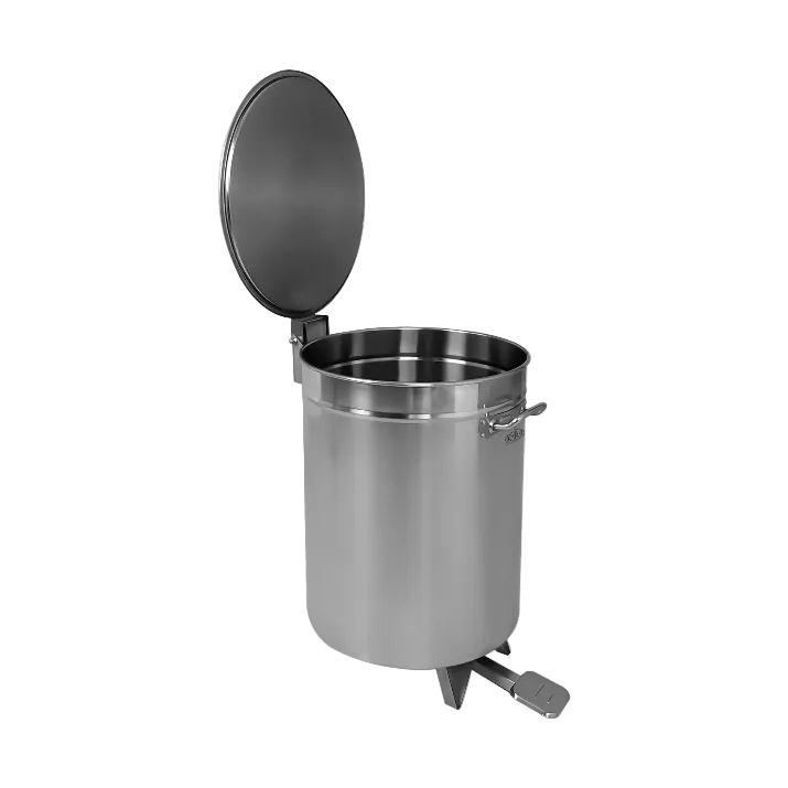 KRD Professional Waste bin Stainless steel Wheels Pedal 120 litres AD6904