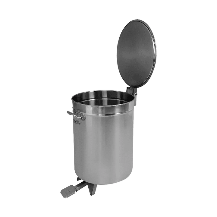 KRD Professional Waste bin Stainless steel Wheels Pedal 120 litres AD6904