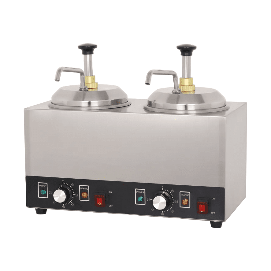 KRD Commercial Heated Nacho Cheese Dispenser 2 Pumps Stainless Steel KG2Z