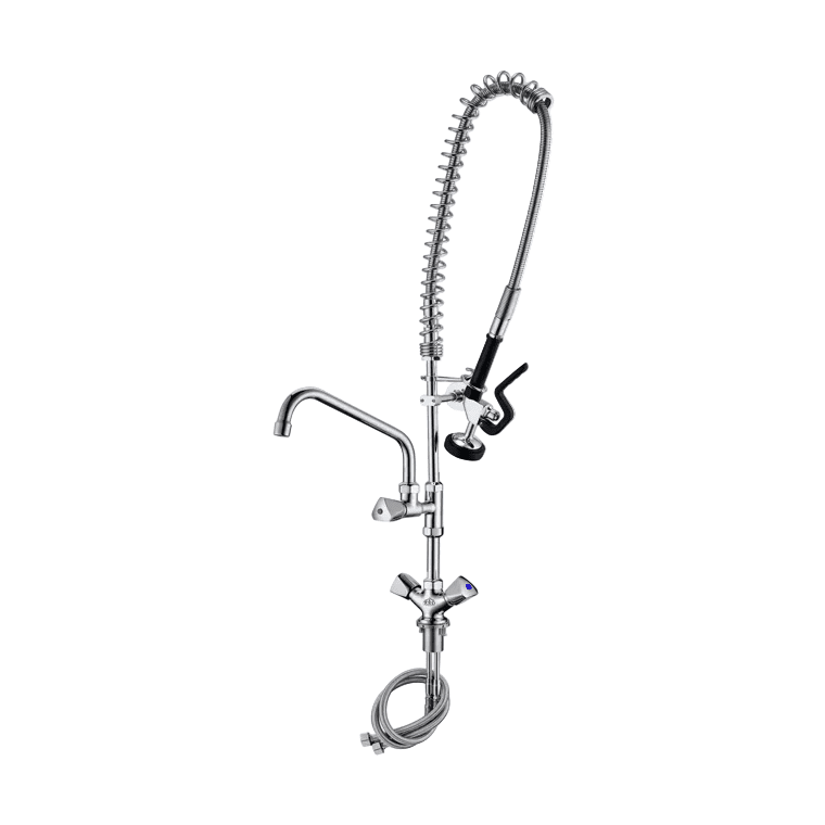 KRD Pre Rinse Spray Unit Deck mounted Double inlet Height 600mm Stainless steel MNPR1008C-A0