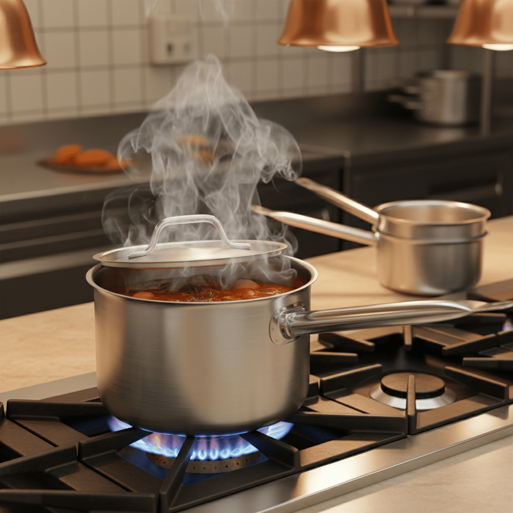 KRD Professional Stainless Steel 6.3L Saucepan 240 x140mm YD-24140D