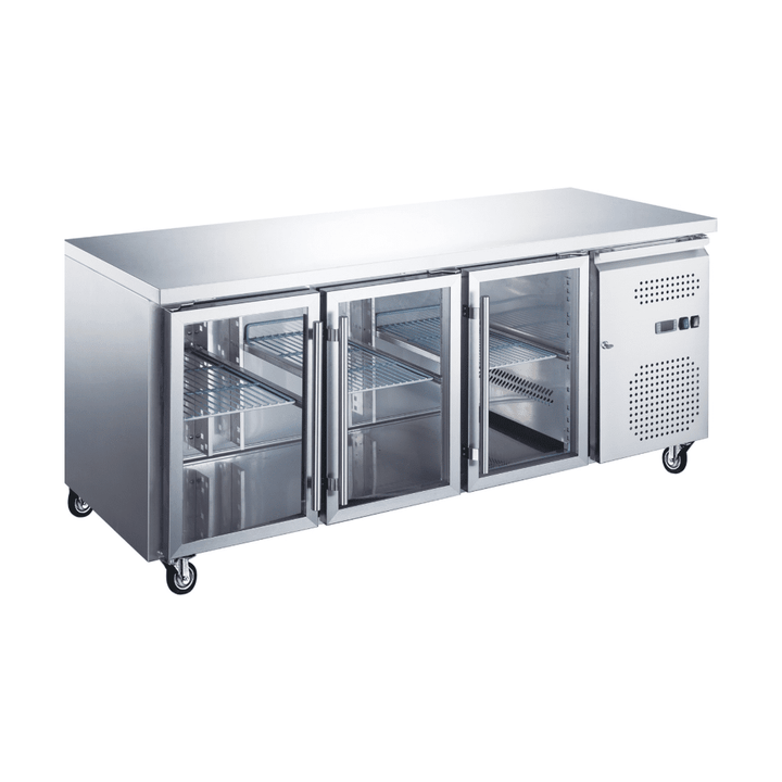 KRD Glass Door Counter Fridge 3 Door 417L 1795mm GN3100TNG
