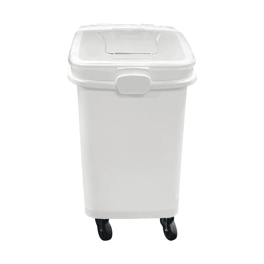 KRD Mobile Polypropylene Ingredient Bin Transparent lid 81 Litre QH-IB81
