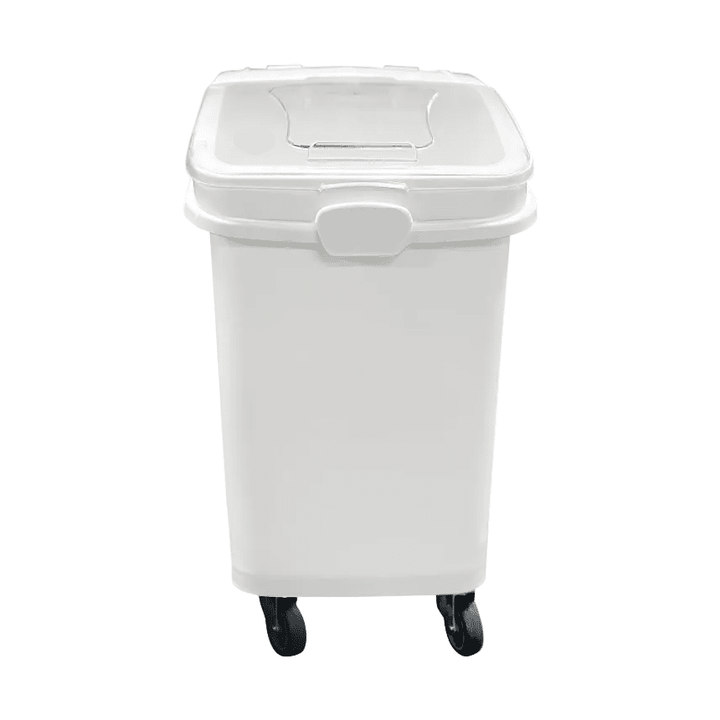 KRD Mobile Polypropylene Ingredient Bin Transparent lid 81 Litre QH-IB81