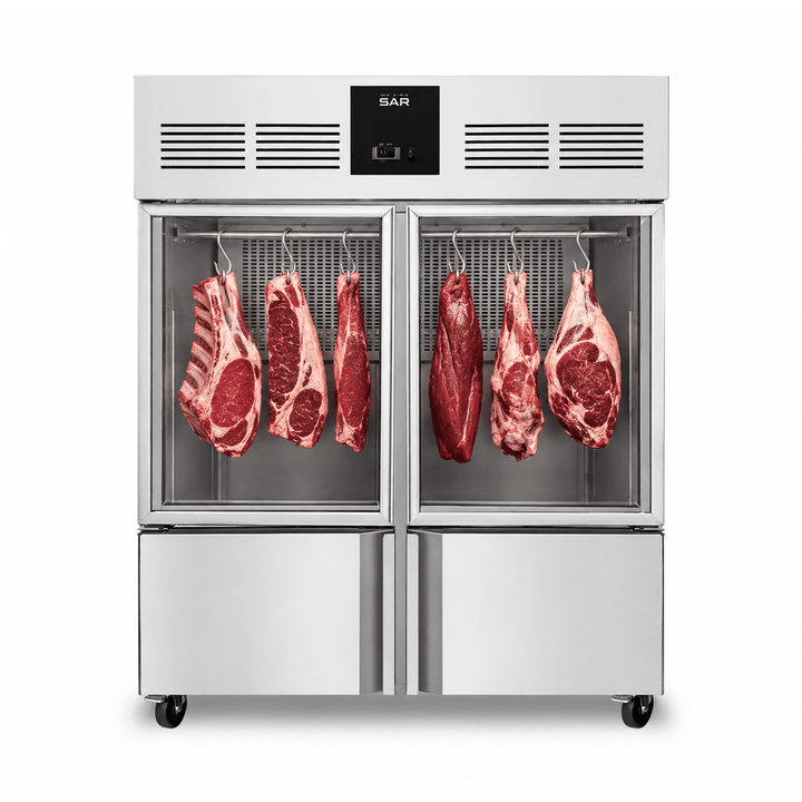 KRD Hanging Meat Fridge 1340L Twin Door Butcher Cabinet THL1410MS