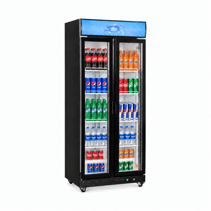 KRD Bottle Cooler Upright 520L Hinged Double Glass Doors 460W KDD-800
