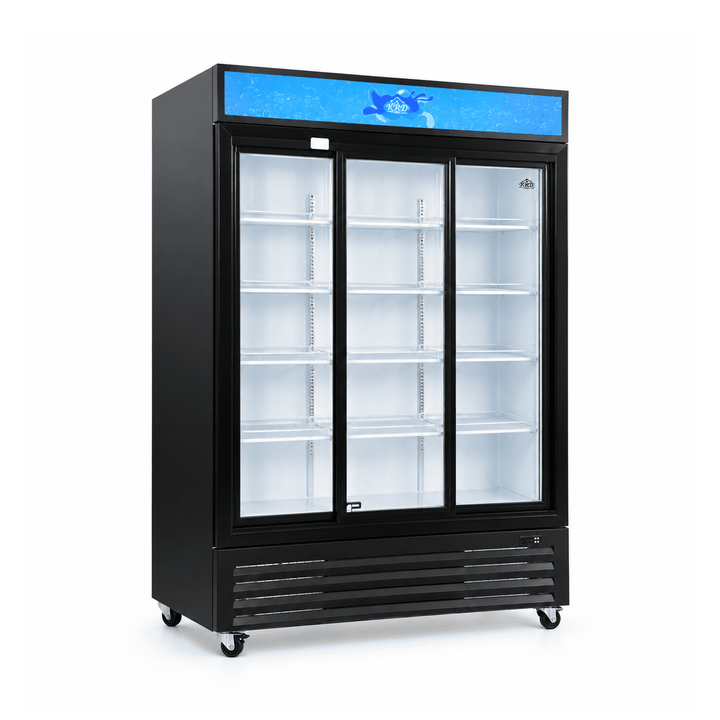 KRD 907L Commercial Upright Display Fridge 1200mm 3 Sliding Glass Doors KD-1200S