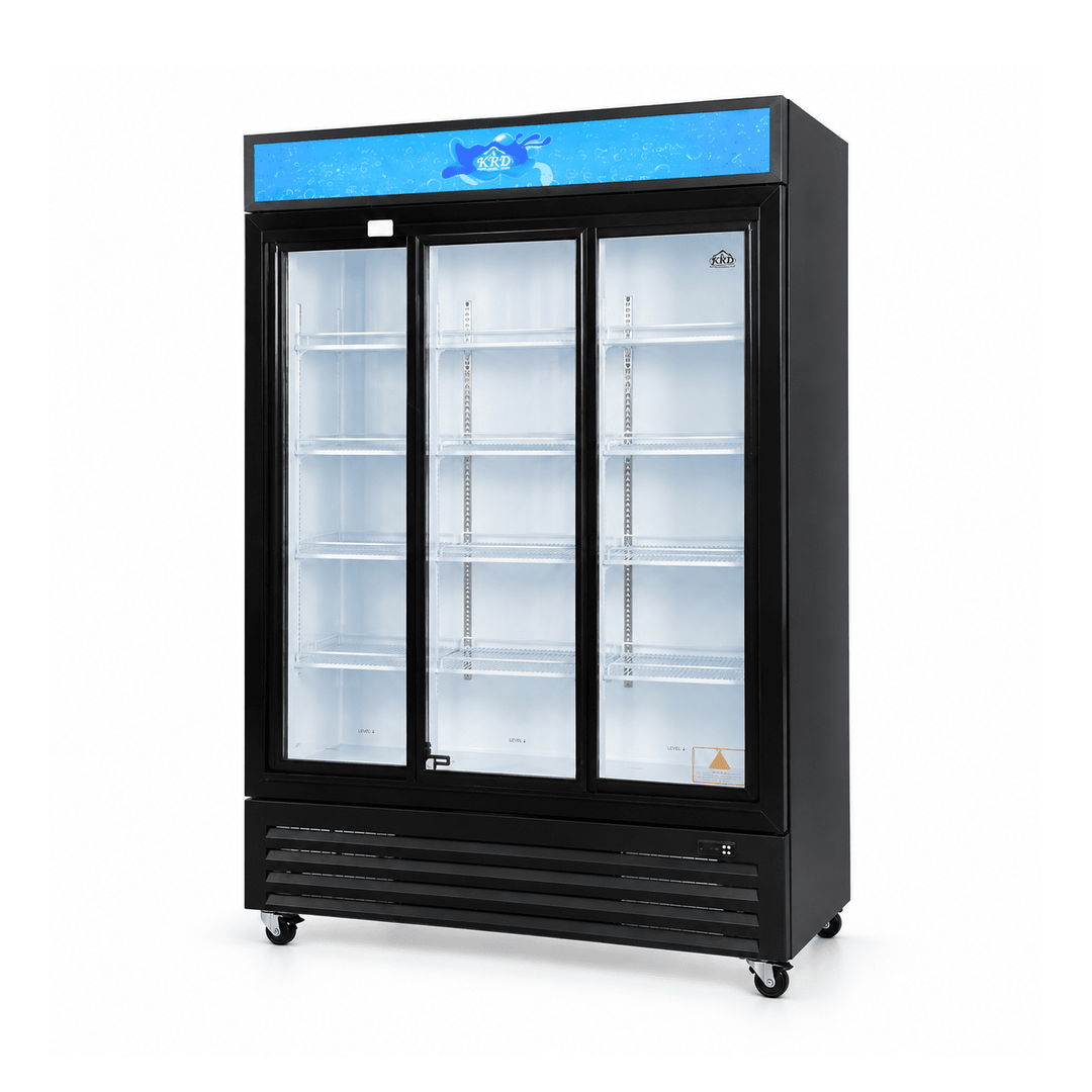 KRD 907L Commercial Upright Display Fridge 1200mm 3 Sliding Glass Doors KD-1200S