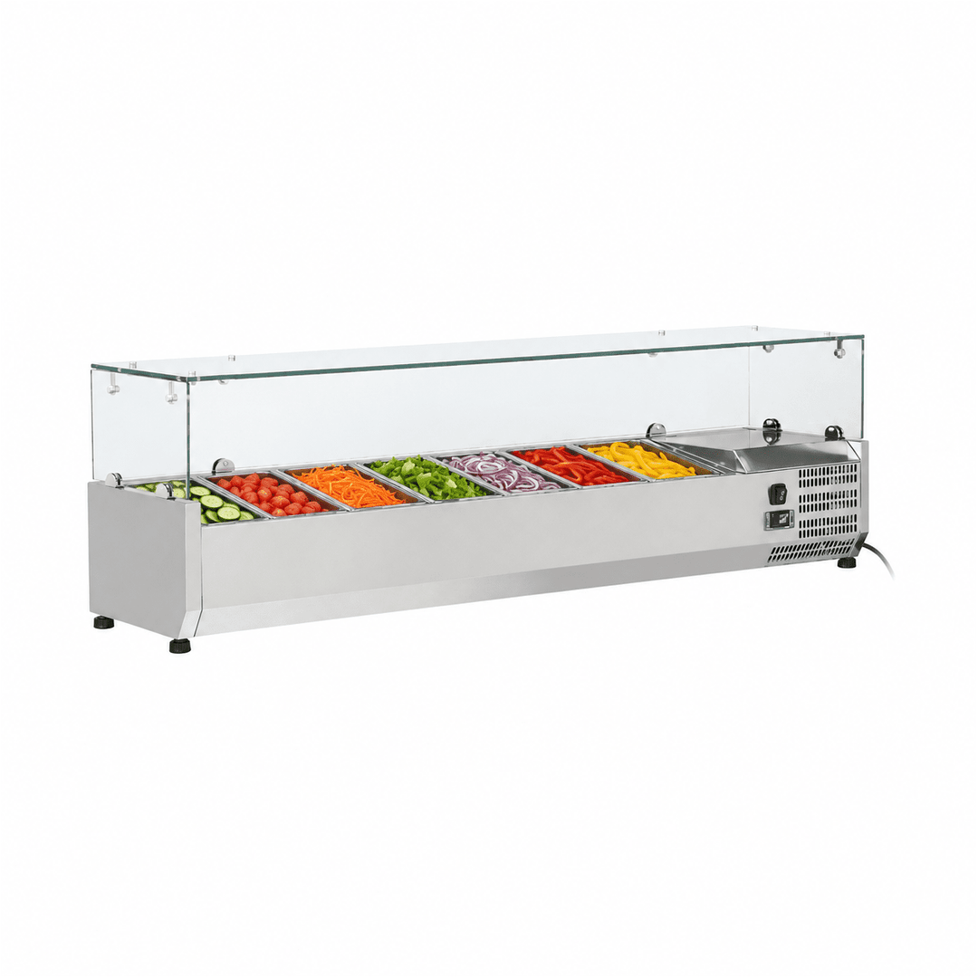 KRD Refrigerated Servery Prep Top 1600mm 7xGN1/3 Depth 380mm Salad bar VRX1638