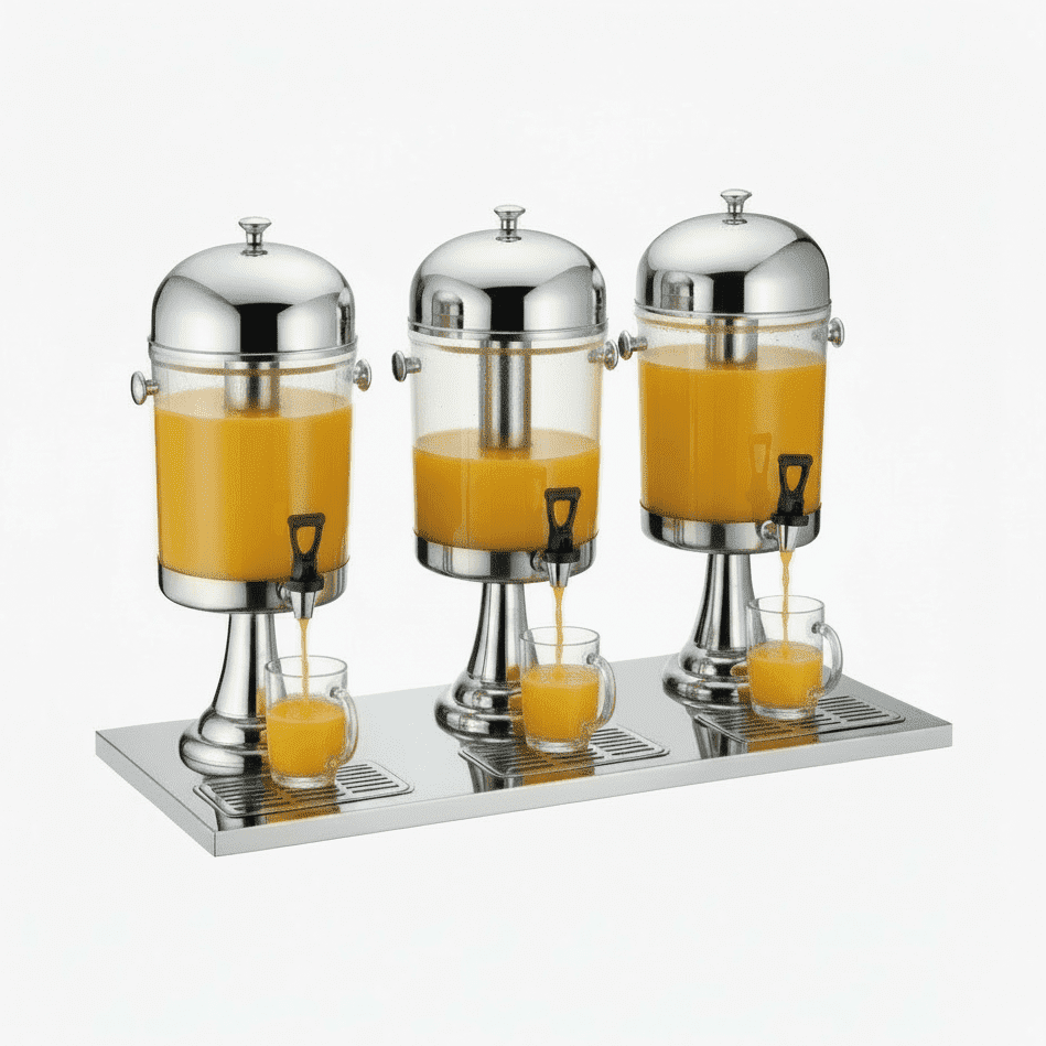 KRD Triple Juice Dispenser Drip Tray Stainless Steel 3 X 8 litres