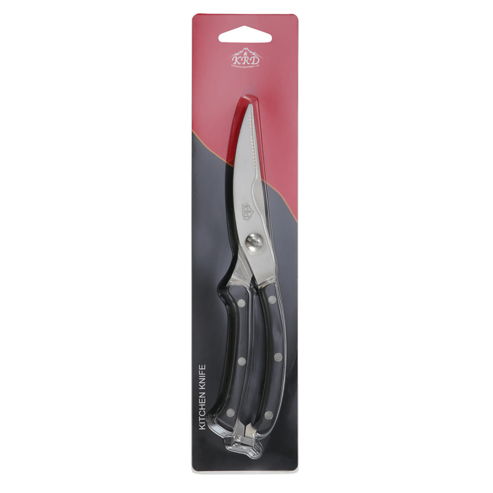KRD Poultry Scissors Stainless Steel Kitchen Shears 50295 packaged with precision design for efficient kitchen use.