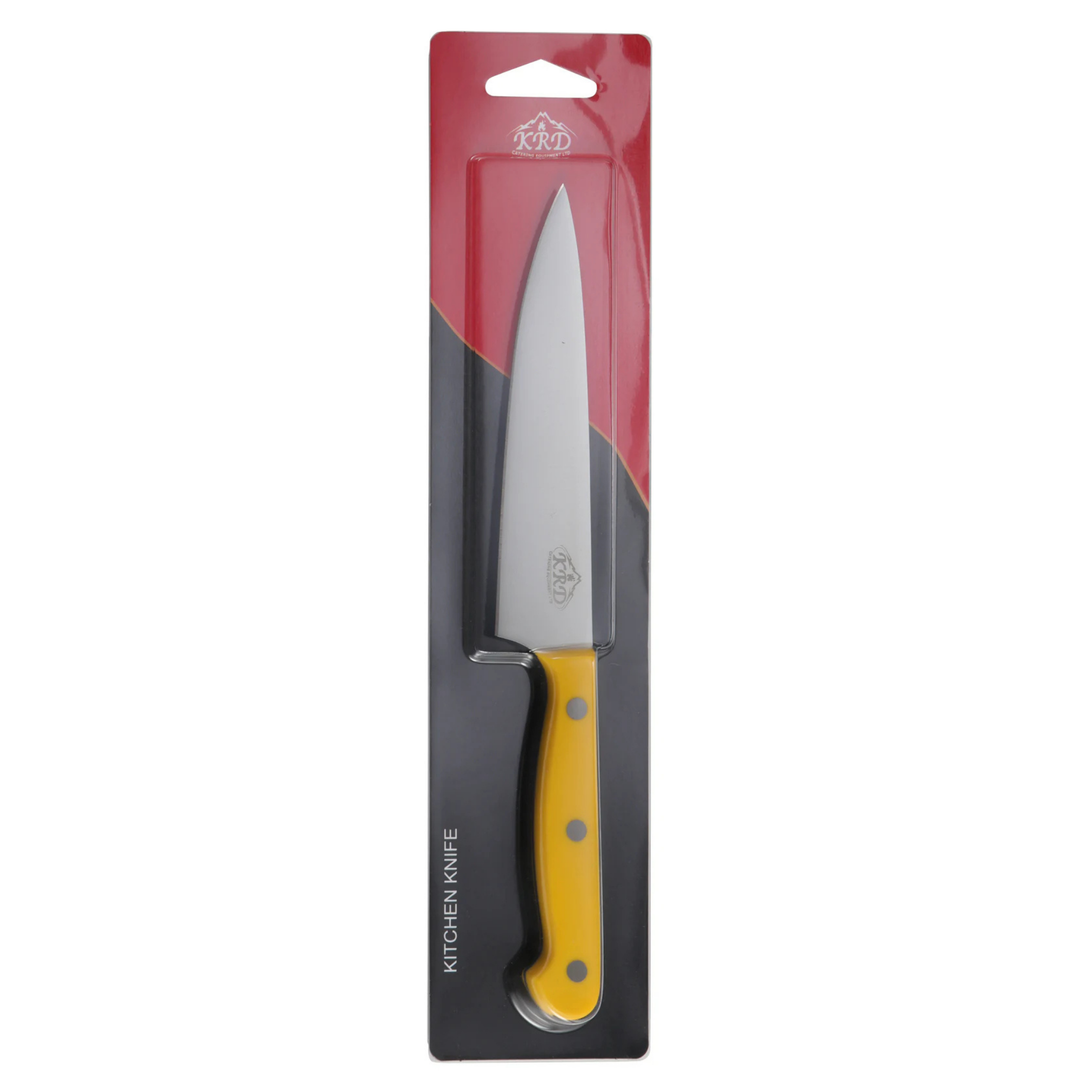 KRD 8" Coloured Chef Knife 2.5mm Thickness 32001, stainless steel, ideal for slicing and intricate kitchen tasks.