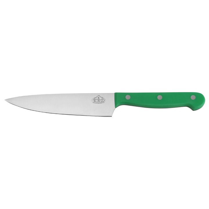 KRD 8" Coloured Chef Knife 2.5mm Thickness 32001, stainless steel blade, 8 inch compact design for versatile kitchen tasks.