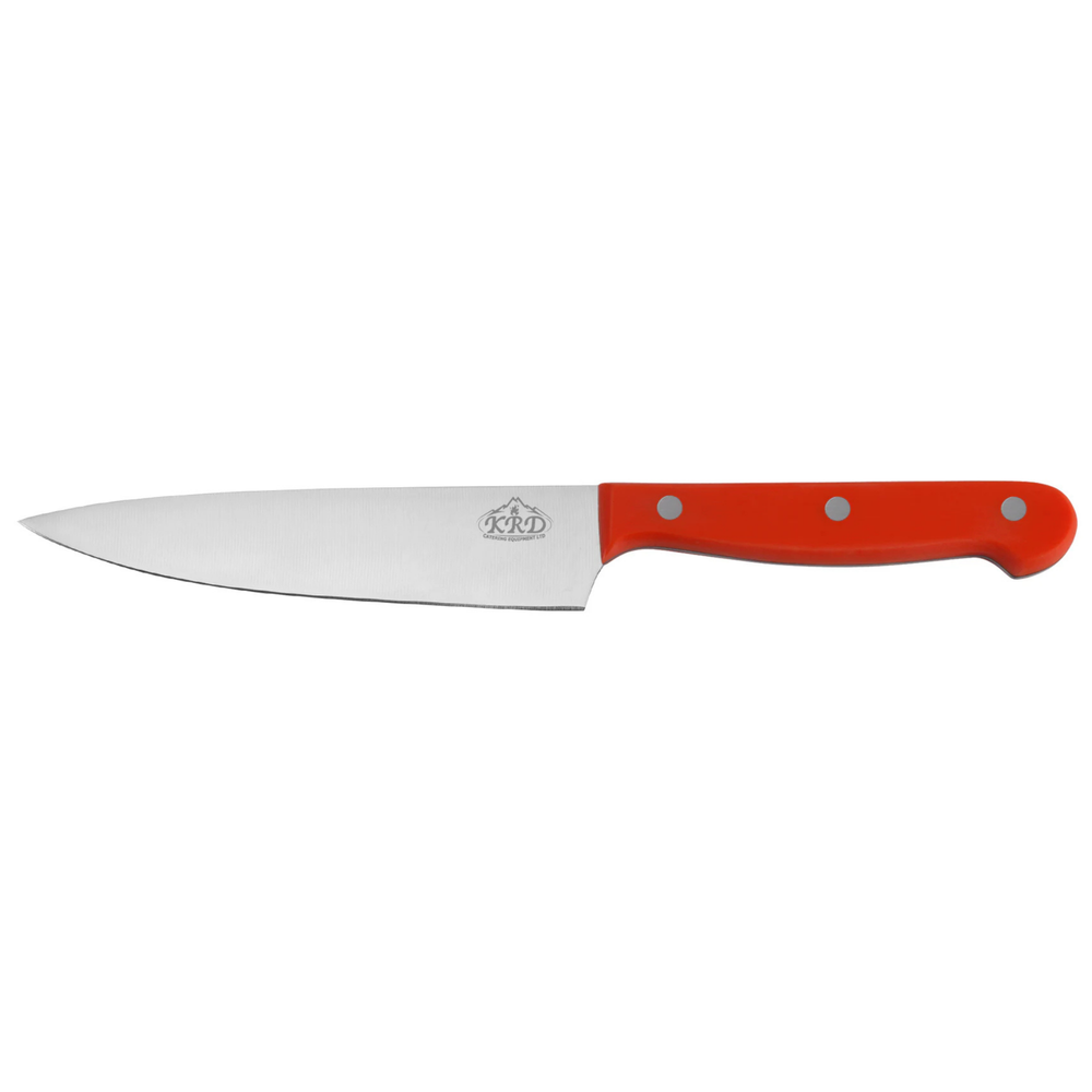 KRD 8" Coloured Chef Knife 2.5mm Thickness 32001 made of stainless steel, suitable for commercial kitchen equipment.