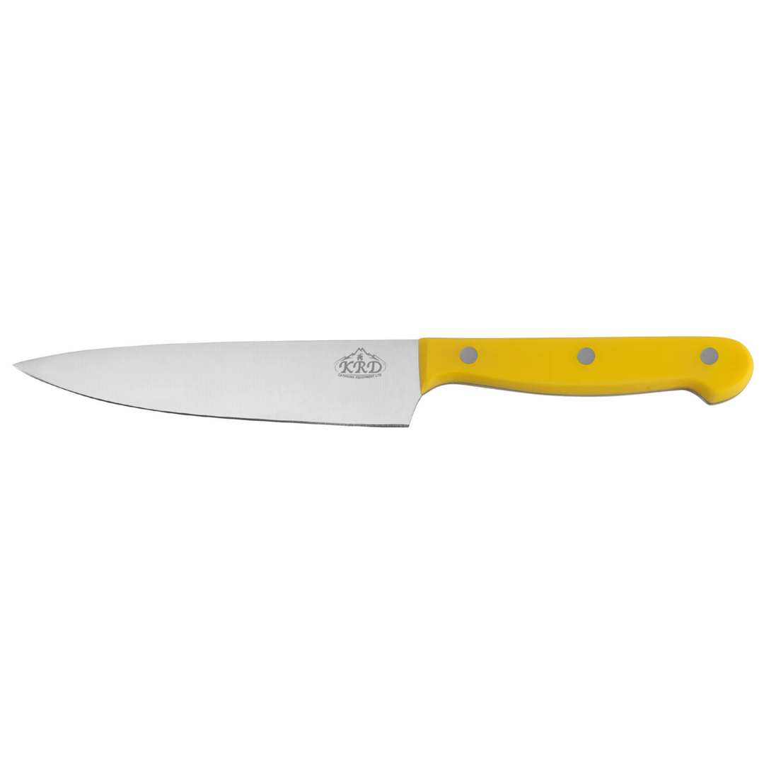 KRD 8" Coloured Chef Knife 2.5mm Thickness 32001, stainless steel blade, perfect for commercial kitchen use.