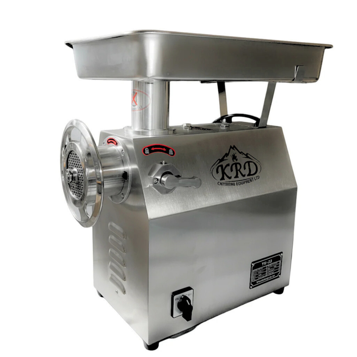 KRD Professional Meat Mincer 320kg/h Stainless steel TK32, electric meat grinder for commercial kitchen use.