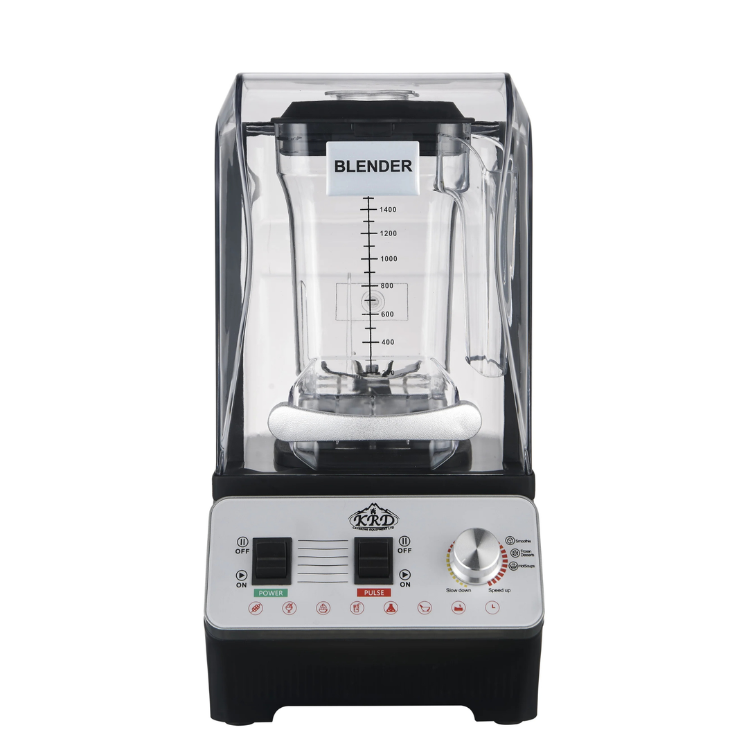 KRD Professional Blender 1800-2000W Manual Control KCM-821 with clear container and control panel, designed for commercial kitchen equipment.