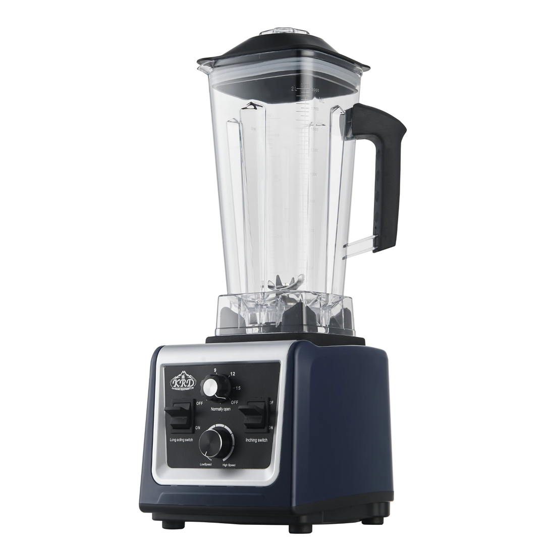 KRD Professional Blender 2 Litres 1500-1800W Manual Control KCM-814 with a clear jug for commercial kitchen use.