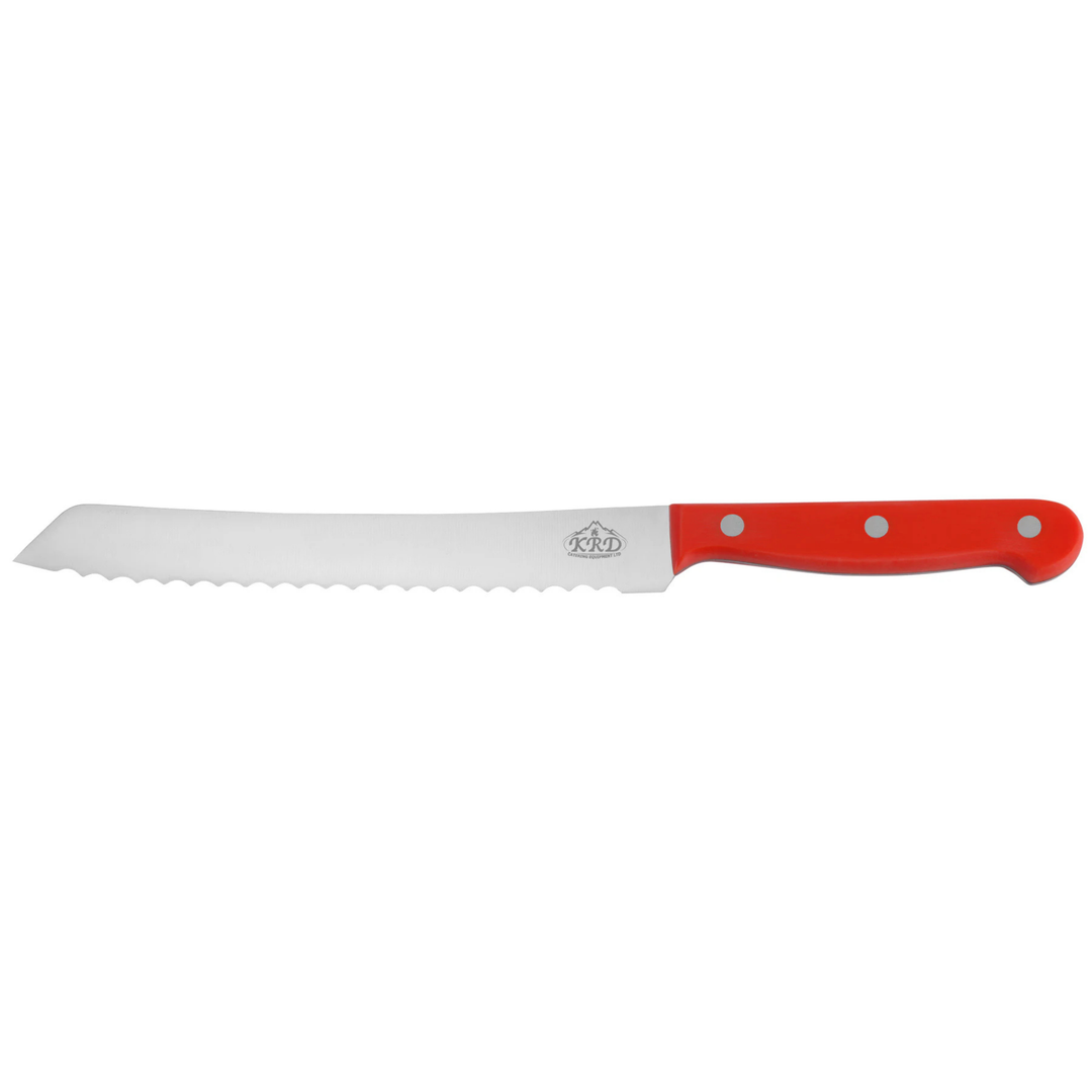 KRD 8" Bread Knife Colour Coded 2.5mm Thickness 32003 designed for slicing, made from stainless steel for commercial kitchen use.