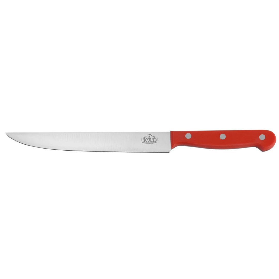 KRD 8" Slicer Knife Colour Coded 2.5mm Thickness 32002 made from stainless steel for precision slicing and intricate kitchen tasks.
