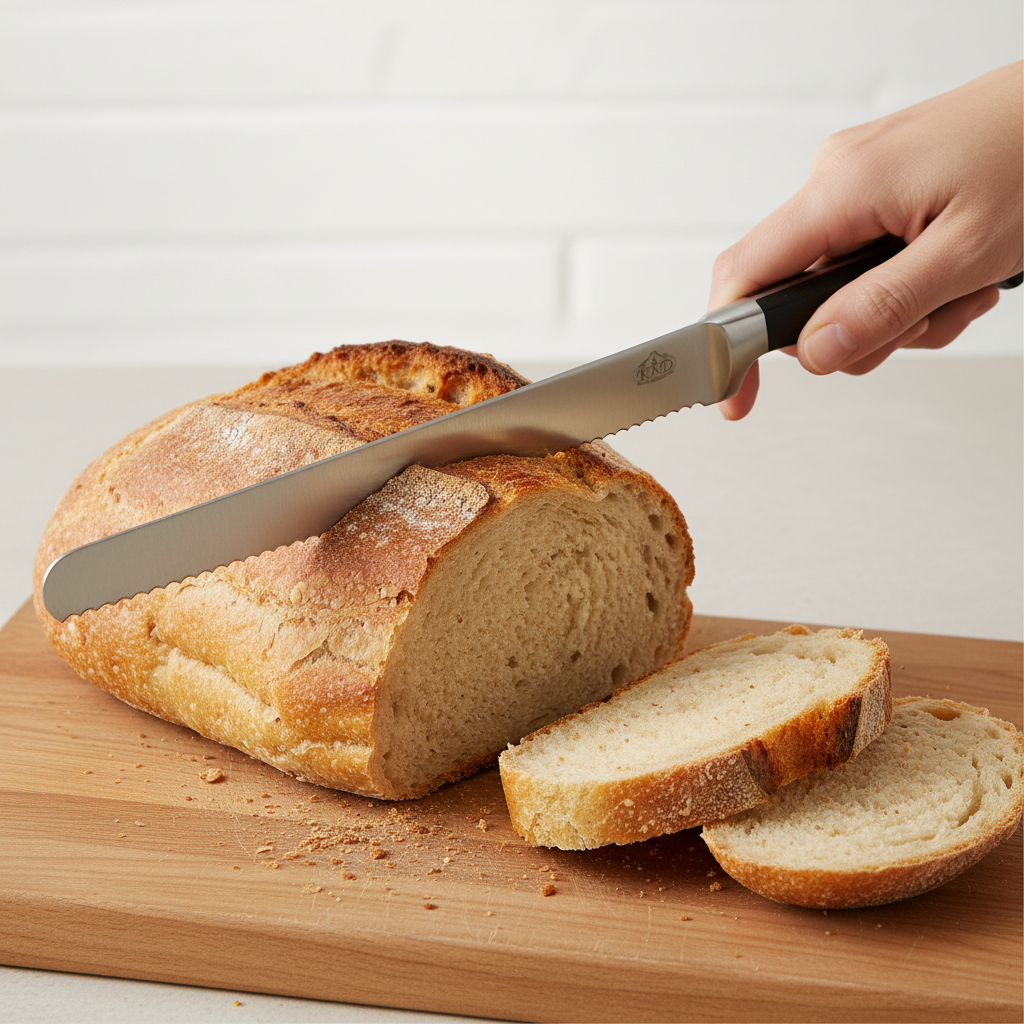 KRD 30cm Serrated Slicer Knife 2.5mm Thickness Black Handle bread slicer 502E601