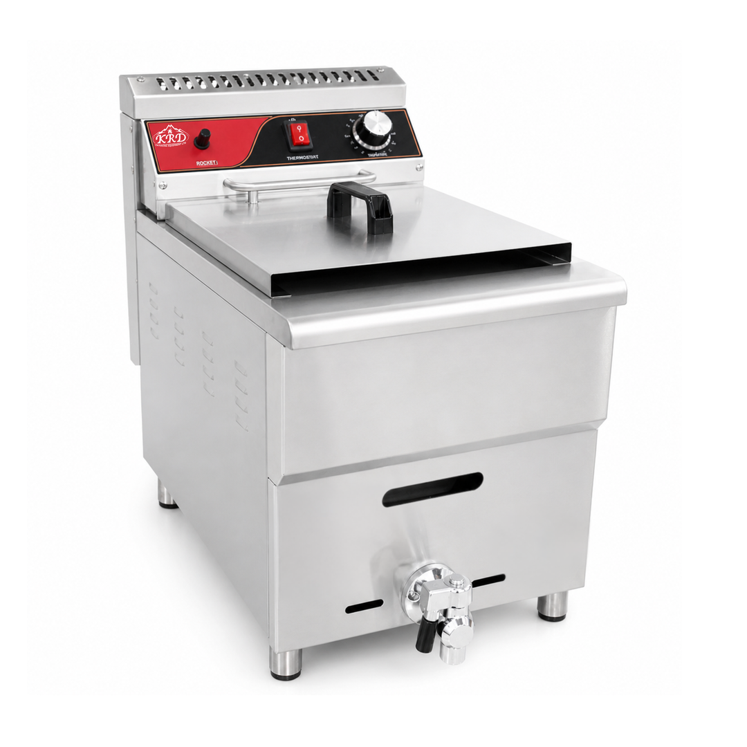 KRD LPG Gas Deep Fryer Single Tank 14L Countertop GF-181