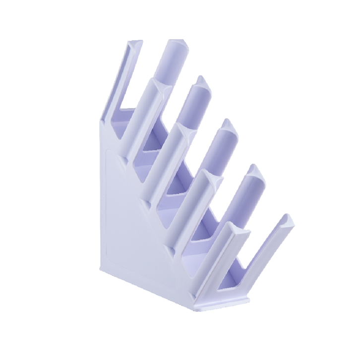 Tilted Coffee Cup Holder Rack 4-Slots Polypropylene Coloured, durable design for efficient beverage service in commercial kitchens.