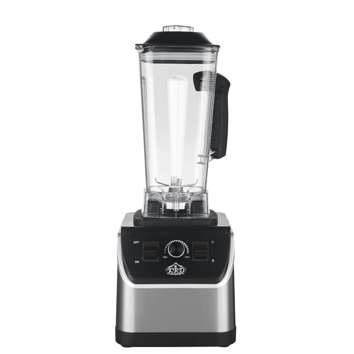 KRD Professional Blender 2 Litres 1500W Manual Control KCM-822B with stainless steel base, ideal for commercial kitchen use.