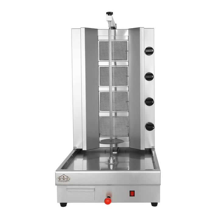 KRD Professional Gyros/Kebab grill Gas Movable body 4 Burners, stainless steel, 540x650x1050mm, efficient commercial kitchen equipment.